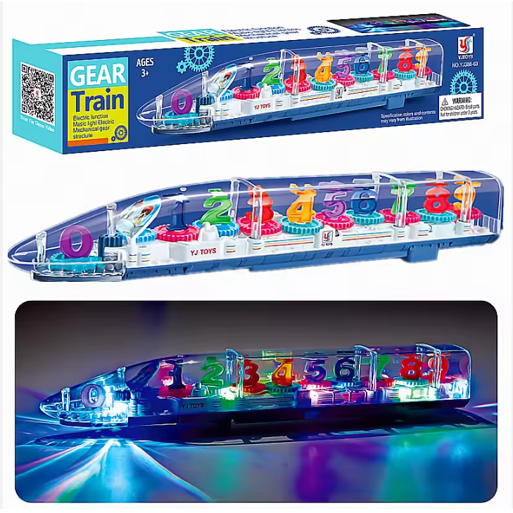 BoughtBro-Big Number Light-Up Transparent Gear Train Toy