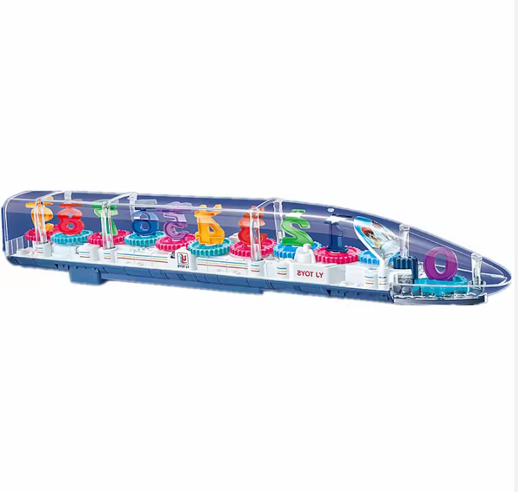 BoughtBro-Big Number Light-Up Transparent Gear Train Toy